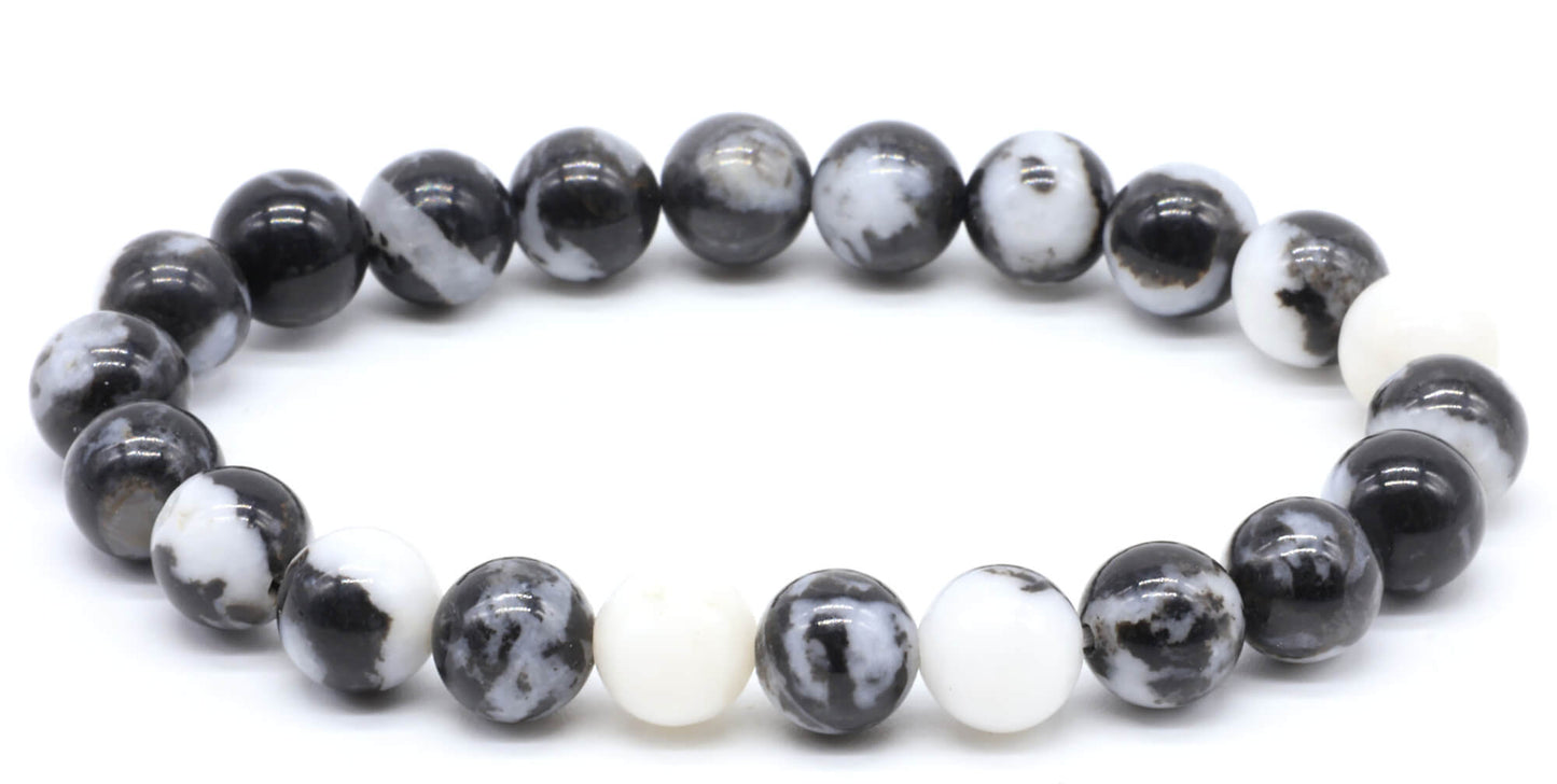 🖤 Bracelet Jaspe Zébré 8 mm – Force, Équilibre & Protection - Sama'zen
