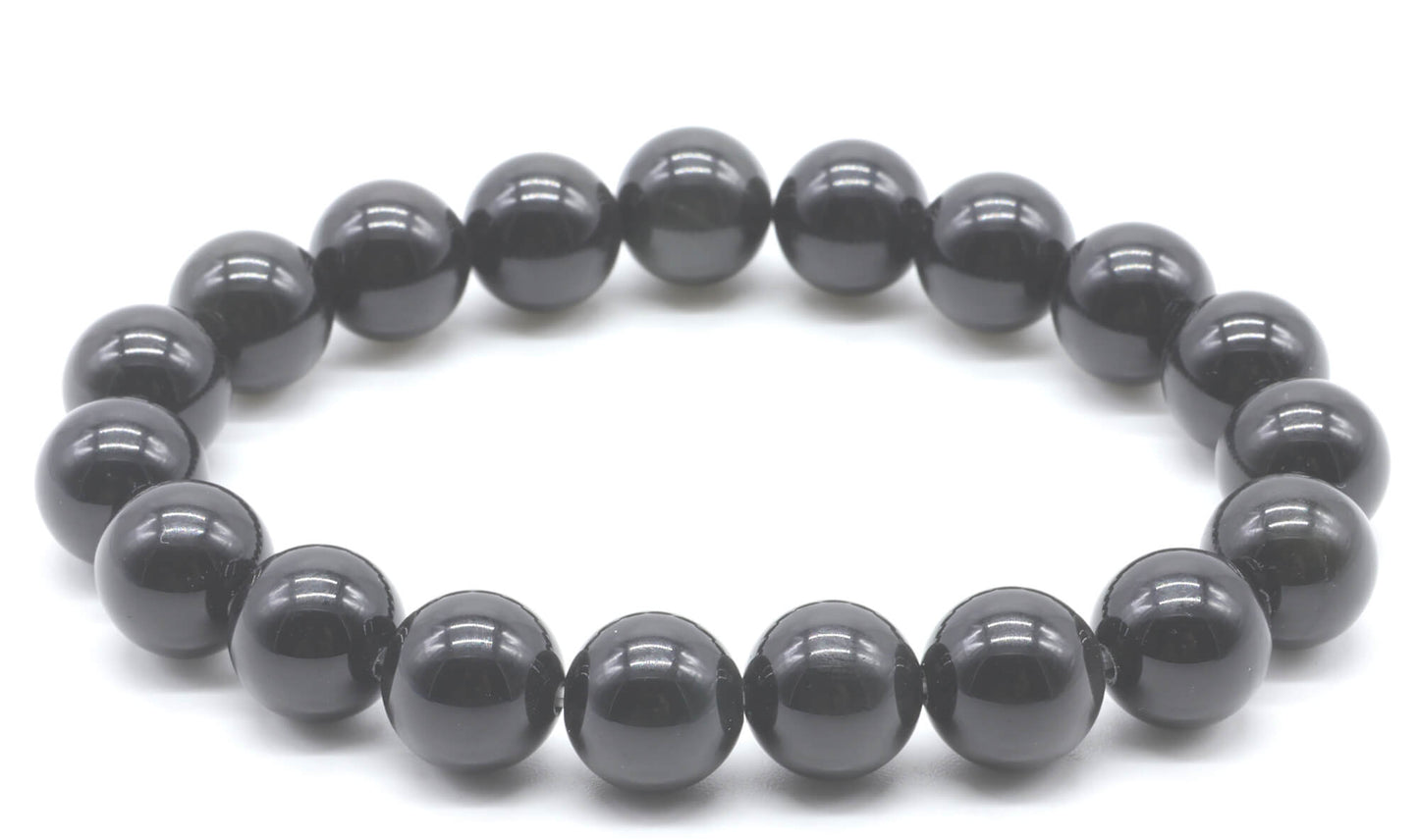 ✨ Bracelet Obsidienne Noire Dorée 10 mm – Protection, Ancrage & Clarté Intérieure - Sama'zen