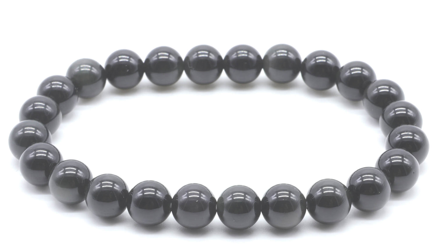 ✨ Bracelet Obsidienne Noire Dorée 8 mm – Protection, Ancrage & Clarté Intérieure - Sama'zen