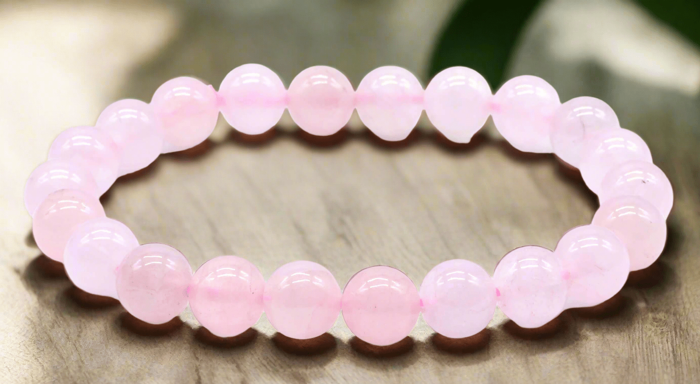 🌸 Bracelet Quartz Rose 8 mm – Amour, Sérénité & Équilibre Émotionnel - Sama'zen