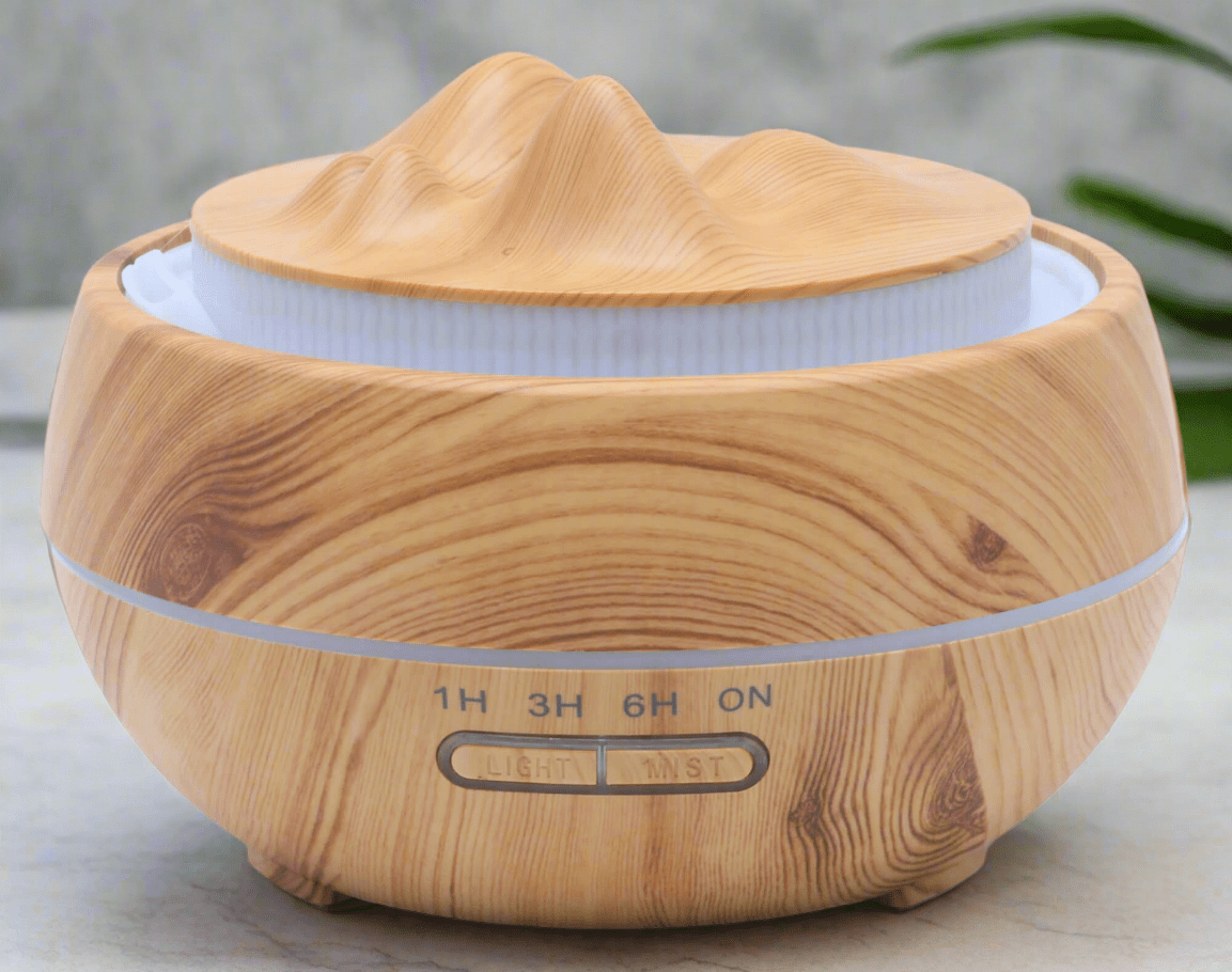 Diffuseur d’Huiles Essentielles Bois Relief Montagneux – Sérénité et Nature - Sama'zen