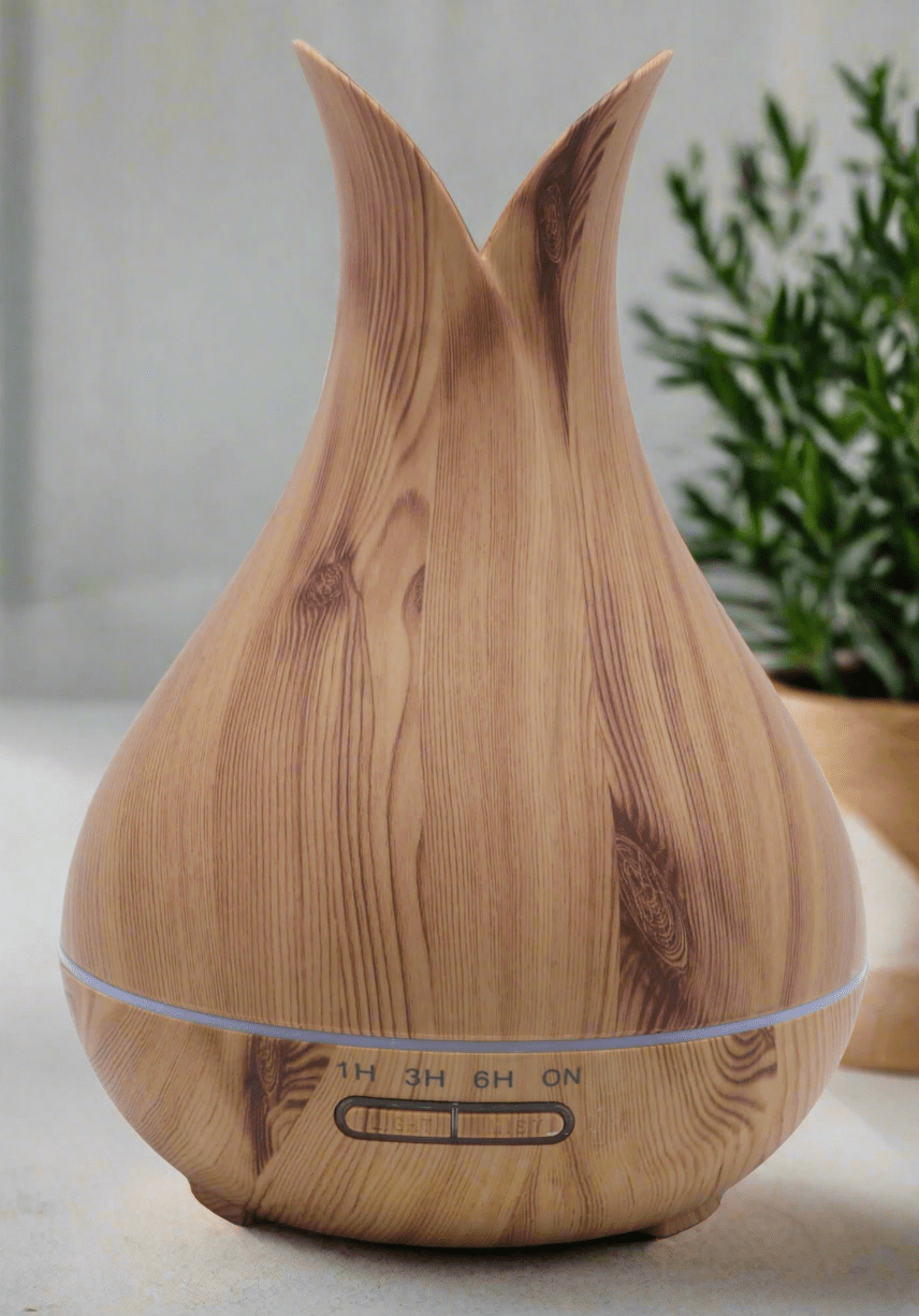 Diffuseur d’Huiles Essentielles Vase en Bois – Élégance Naturelle et Sérénité - Sama'zen