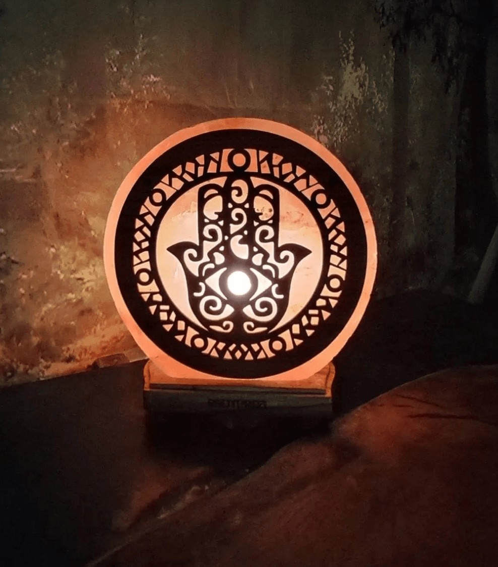 Lampe de Sel d’Himalaya – Main de Fatima, Symbole de Protection et Harmonie - Sama'zen