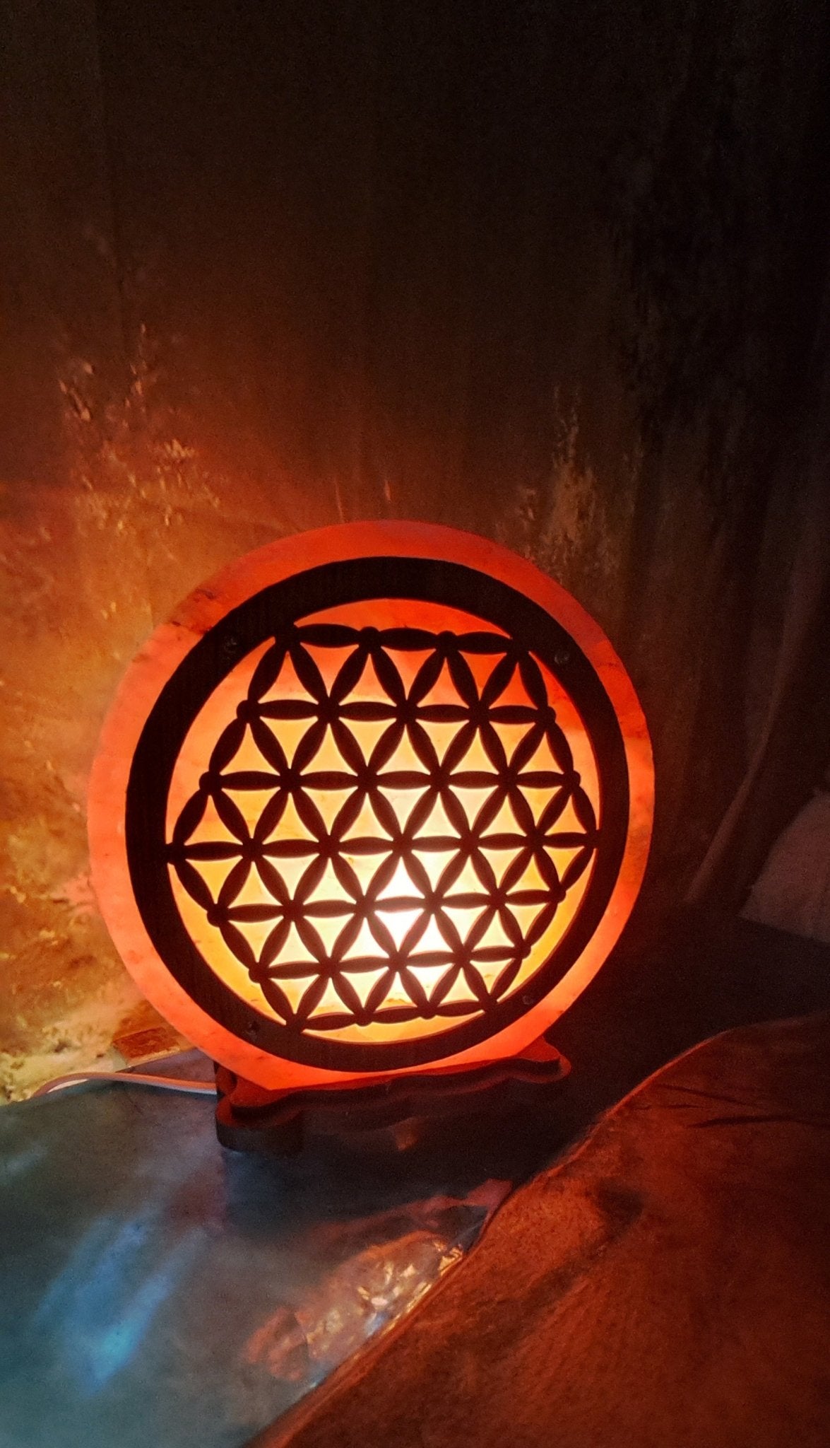 Lampe de Sel Fleur de Vie ✨️– Énergie Positives et Harmonie Spirituelle - Sama'zen