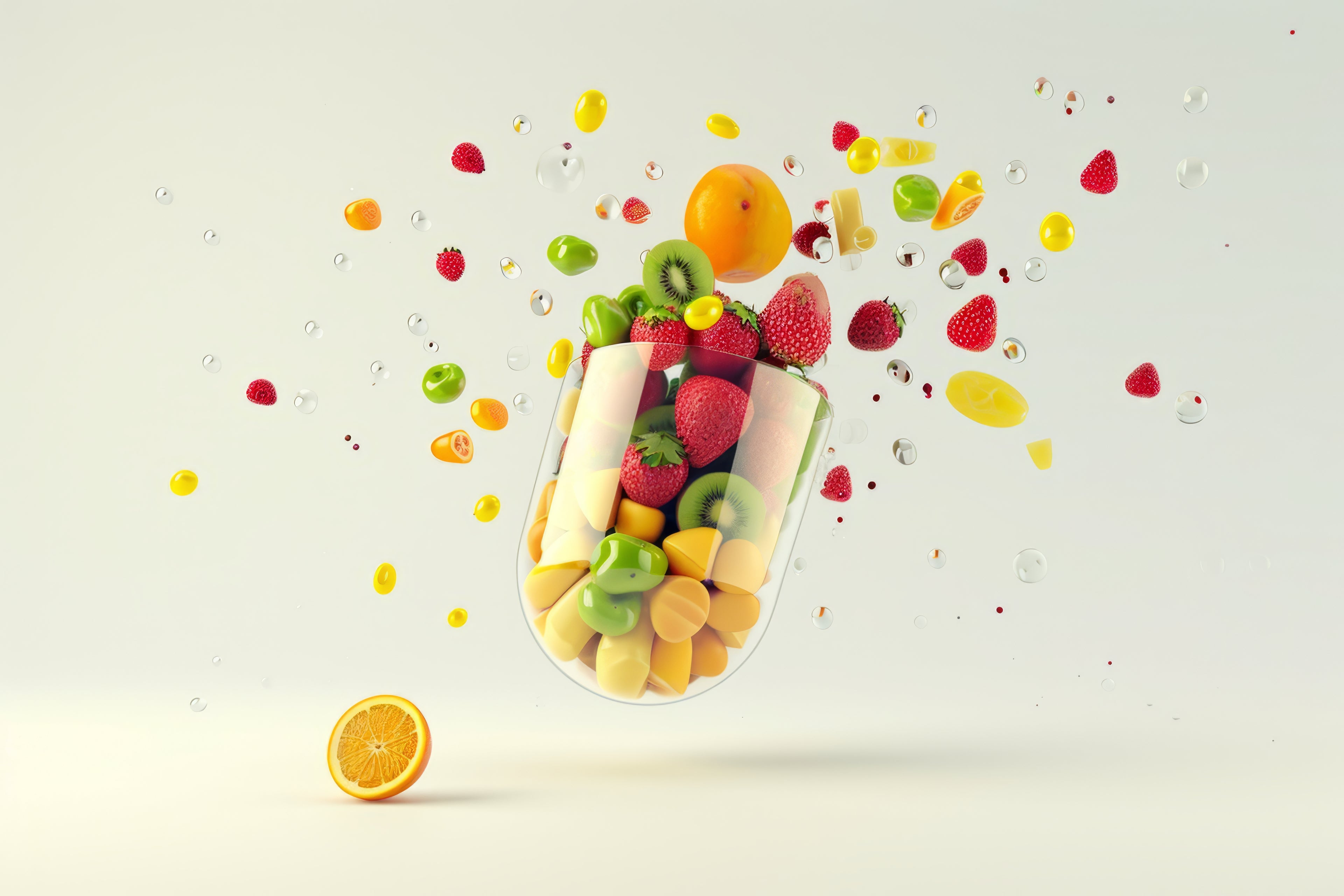 gélule avec des fruits frais