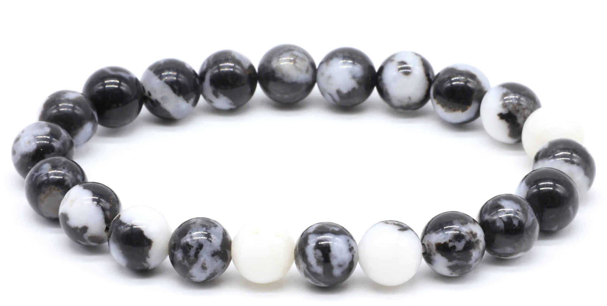 🖤 Bracelet Jaspe Zébré 8 mm – Force, Équilibre & Protection - Sama'zen