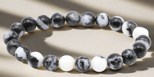 🖤 Bracelet Jaspe Zébré 8 mm – Force, Équilibre & Protection - Sama'zen