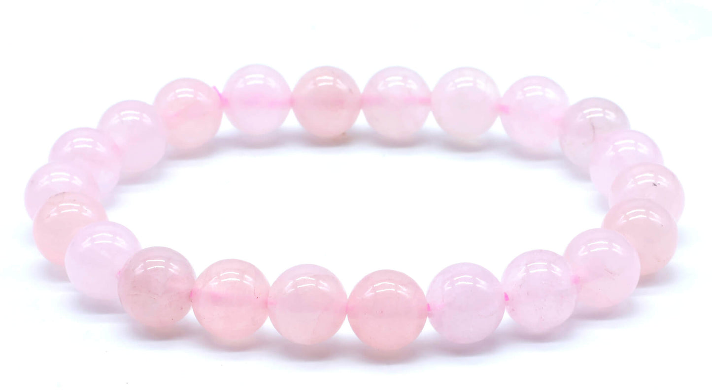 🌸 Bracelet Quartz Rose 8 mm – Amour, Sérénité & Équilibre Émotionnel - Sama'zen