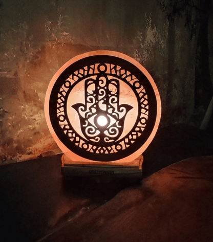 Lampe de Sel d’Himalaya – Main de Fatima, Symbole de Protection et Harmonie - Sama'zen