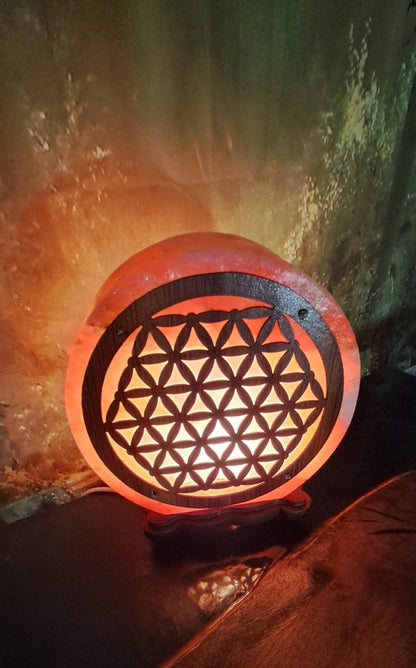 Lampe de Sel Fleur de Vie ✨️– Énergie Positives et Harmonie Spirituelle - Sama'zen