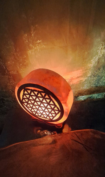 Lampe de Sel Fleur de Vie ✨️– Énergie Positives et Harmonie Spirituelle - Sama'zen
