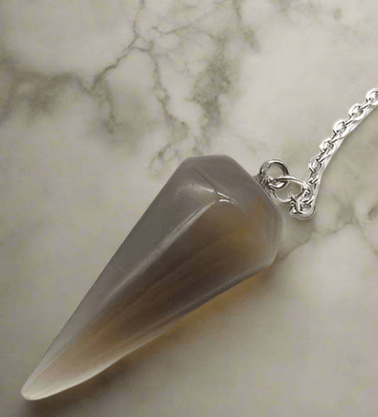 Pendule Conique en Agate Grise – Harmonie et Précision (3,5 cm) - Sama'zen