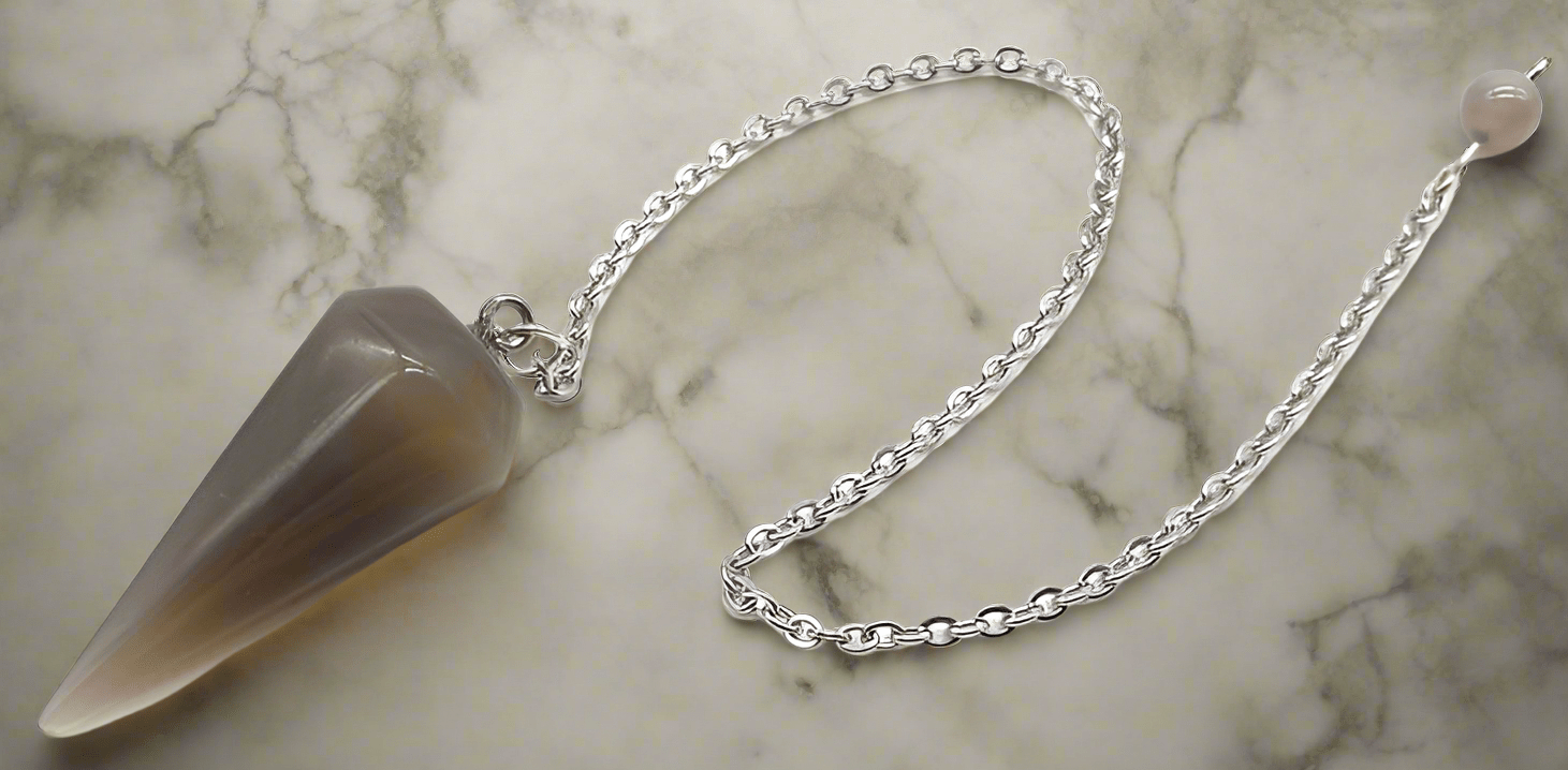 Pendule Conique en Agate Grise – Harmonie et Précision (3,5 cm) - Sama'zen
